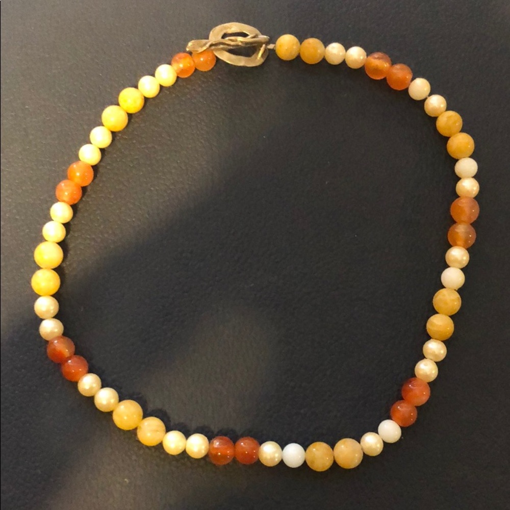 Pearl and stone necklace